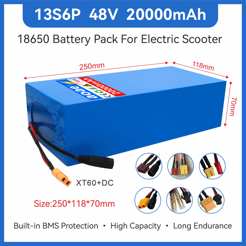 60V 50Ah Electric Scooter Battery - 48V Electric Scooter Battery 13S6P 20Ah