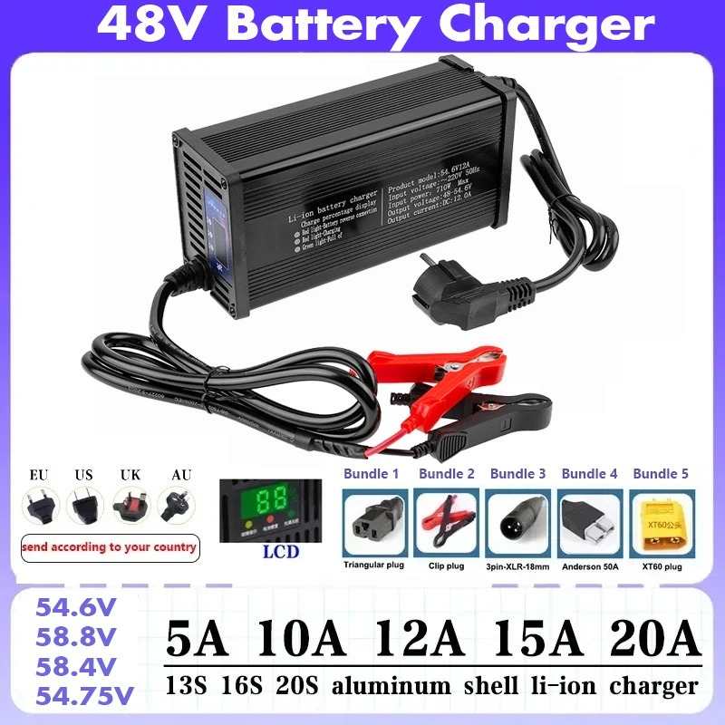 High-power 48V 5A 8A 10A 12A 1 - 84V 20A Smart Charger recension och pris